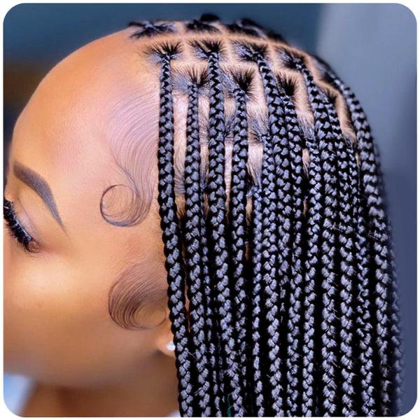 Knotless braids with laid edges at Braids by estal